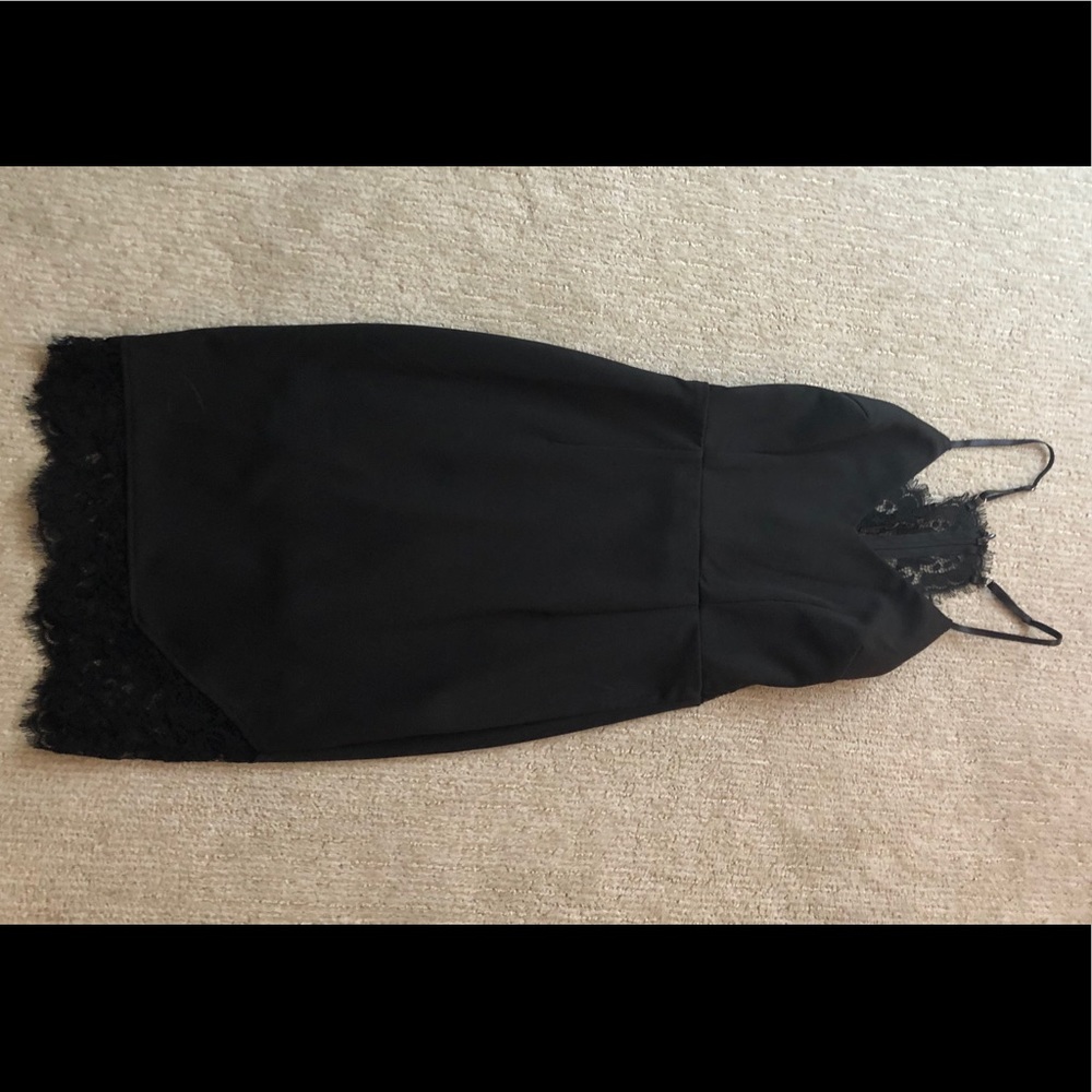 Black midi dress with lace details